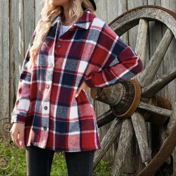 NWT Plaid Shacket - Picture 2 of 11